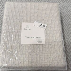 Haven 54" x 80"  Shower Curtain in Lunar Rock Light Grey Soft Cotton BNWT